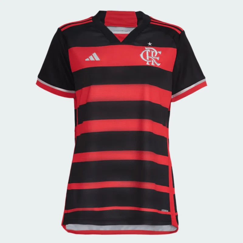 Camisa Feminina Flamengo I 24/25 Adidas - Rubro Negro