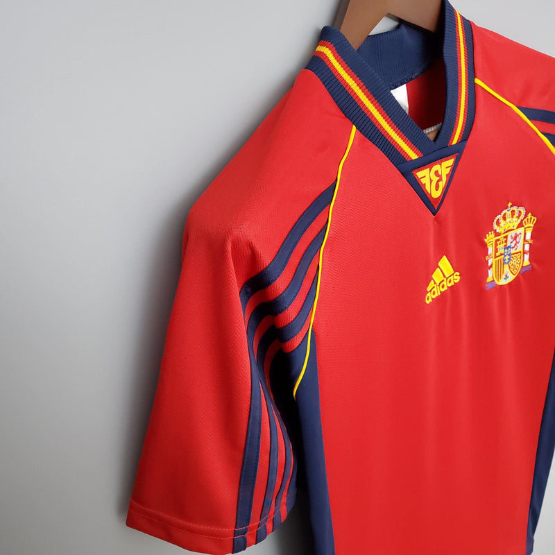 Camisa Espanha Home (1) 1998 Adidas Retrô Masculina