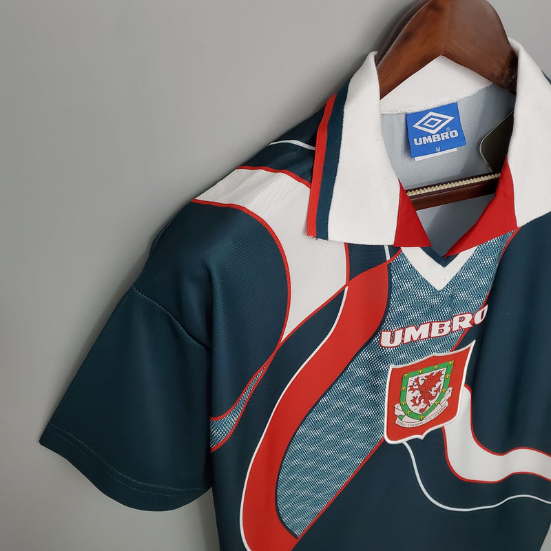 Camisa de Gales Away (2) 1994 Umbro Retrô Masculina