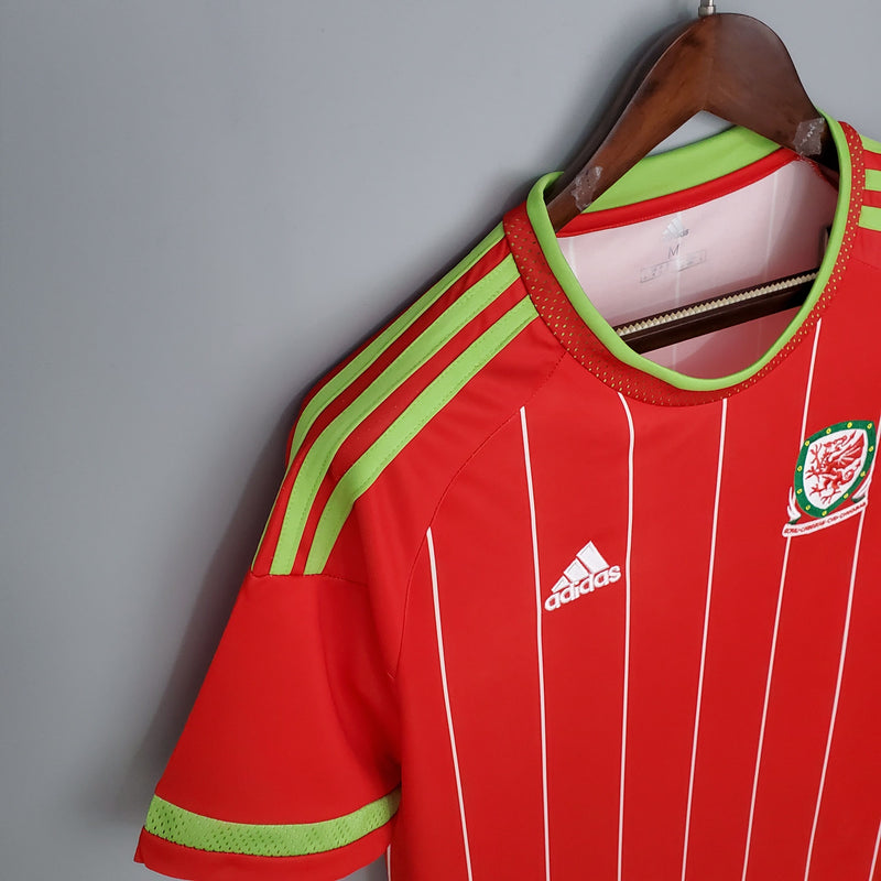 Camisa de Gales Home (1) 2015/16 Adidas Retrô Masculina