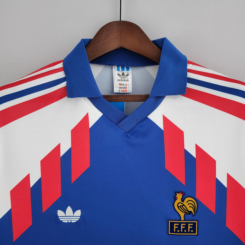 Camisa França Home (1) 1988 Adidas Retrô Manga Longa Masculina