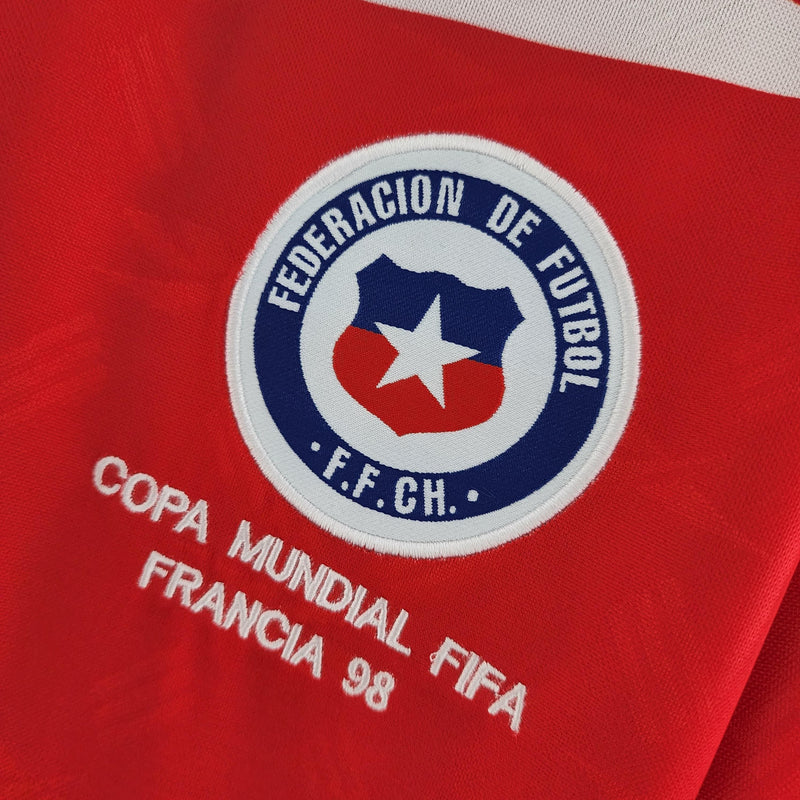 Camisa Chile Home (1) 1998 Reebok Retrô Manga Longa Masculina